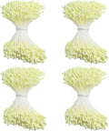 HAHIYO 700Pcs 2mm LightYellow Matte Double Head Flower Stamen Pistil for Flower Making Scrapbook Decoration - Handmade Artificial Flower Pistil Matt-Like Floral Stamens Flowers Pollen Stamen