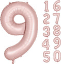 40 inch Pink Number Balloon Light Pink 9 Balloon Matte pink Number 9 Balloon by Yeodong