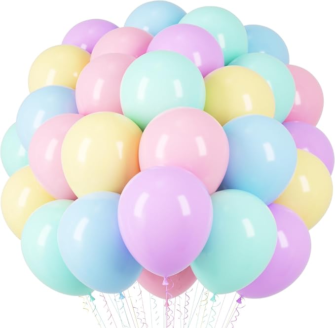 Voircoloria 66pcs Pastel Macaron Latex Party Balloons, 12inch | by Voircoloria