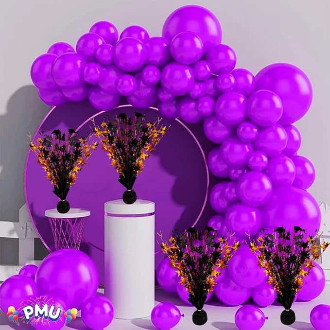 PMU 12 Pack Bursting Star Metallic Foil Spray Centerpiece- Metallic Black & - Image 3