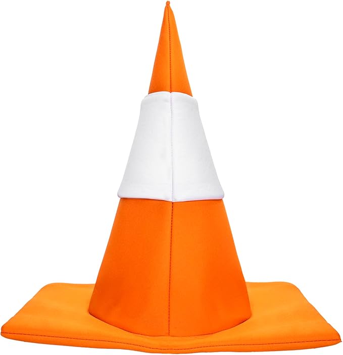 Orange and White Halloween Costume Party Traffic Cone Funny Hat - Image 2