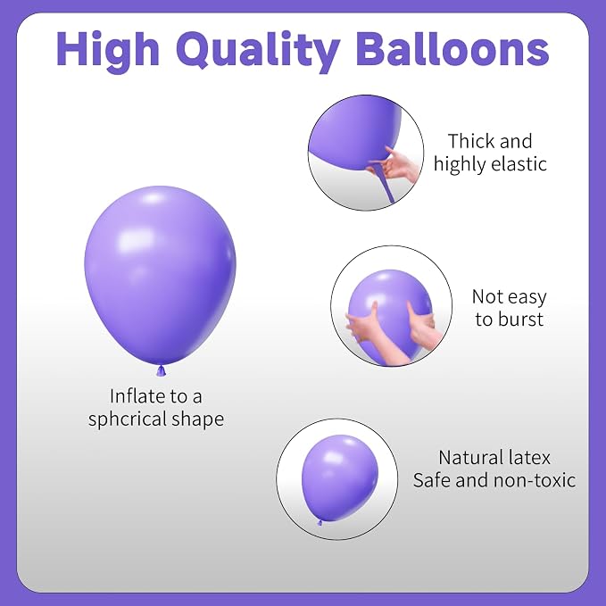 Purple Balloons Arch Kit, Dark Purple Latex Balloons - Image 5