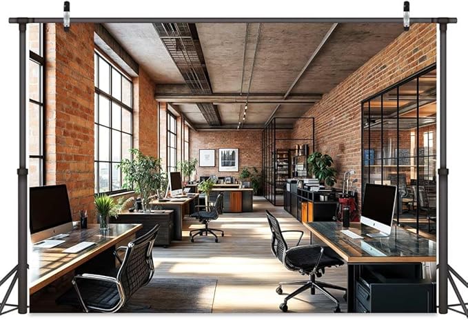 10X8ft Office Video Photo Backdrop Photography Background for Recording Conference, Zoom Home Podcast Backdrops Photo Booth Prop Decorations Wall Decor Tablecloth