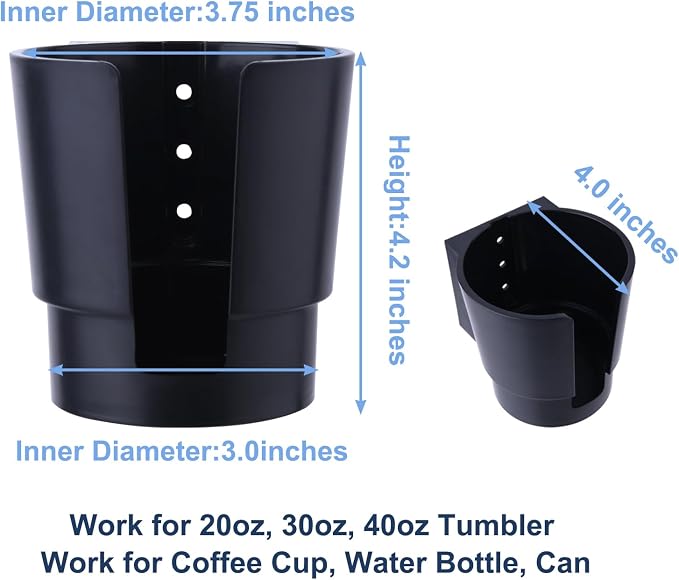 Universal Large Cup Holder Wall Mount, Heavy Duty Plastic Drink Holder | Work - Image 6