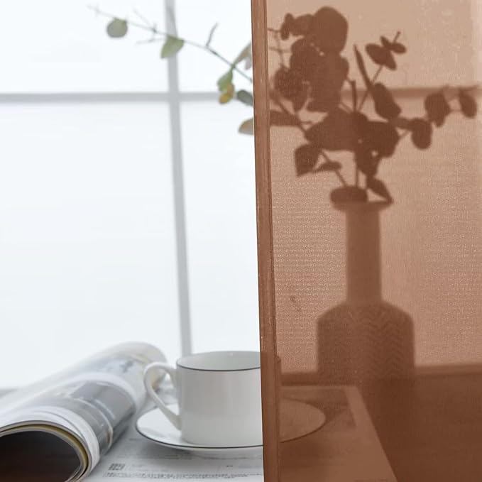 SpaceDresser Brown Sheer Curtains 4 Panels Rod Pocket Semi-Sheer Curtain 90 - Image 5