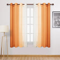 DWCN Autumn Faux Linen Ombre Sheer Curtains by DWCN