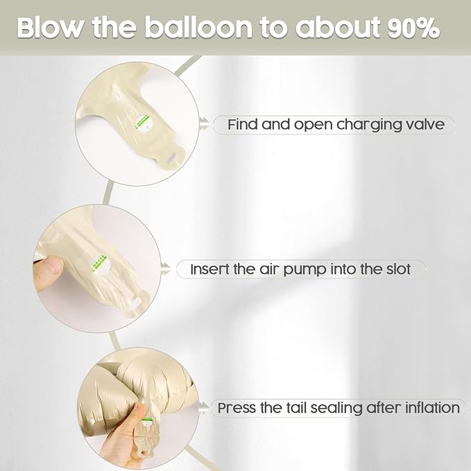 3 Balloon - Cream Birthday Number Balloons, 40 Inch Decorations Men Women | - Image 6