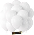 Pro Duralatex White Extra-Thick Balloons 100 Pack 12 inch | White Balloons by Bezente