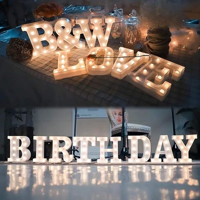 MUMUXI Marquee Light Up Letters | Large Light Up Numbers | Battery Powered and Bright with Every Letter of The Alphabet | for Wedding, Birthday, Party, Celebration, Christmas or Home Decoration (G)