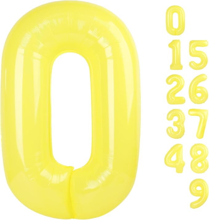 0 Balloon Number 40 Inch Yellow Balloons by Mluchee