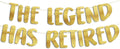Pre-Strung The Legend Has Retired Gold Glitter Banner by SterlingJamesCo