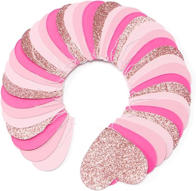 Light-Pink Rose-Gold Valentines Party-Decorations Heart-Garland - 52ft Red - Image 3