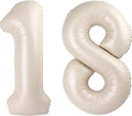 Cream White Foil Number 18 81 Balloon 40 Inch, Helium Mylar Number 18 81 by Upgesy