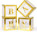 Voircoloria Baby Boxes with Letters, 4 Transparent Balloon Boxes | by Voircoloria