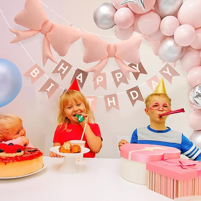 4pcs Jumbo Oversized Ribbon Balloons Coquette Bow Balloons Bow Party Coquette - Image 6