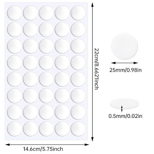 JANYUN 560 Pcs Adhesive Dots, 25 mm Round Putty Clear Sticky Tack - Image 2