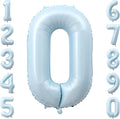 Sky Blue Number 0 Balloon 40 Inch, Metallic Foil Digit Party Supplies | by Unknown