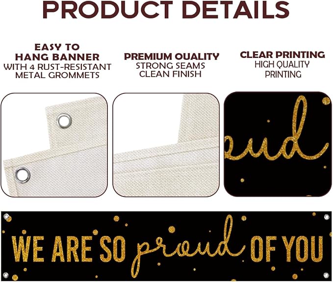 Graduation Banner, We Are So Proud of You Banner Decor, Heartfelt Celebration - Image 3