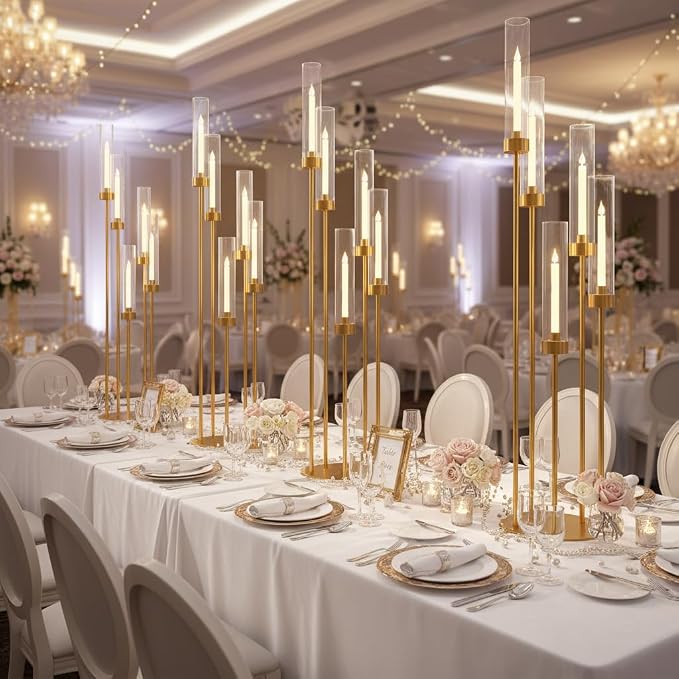 Tall 5 Arm Candle Holder for Wedding Table, 39.4'' Tall Candelabra - Image 7
