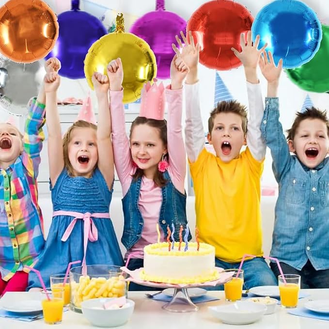 TONIFUL 30Pcs 18 Inch Large Colorful Round Shape Foil Balloons Big Colorful - Image 3