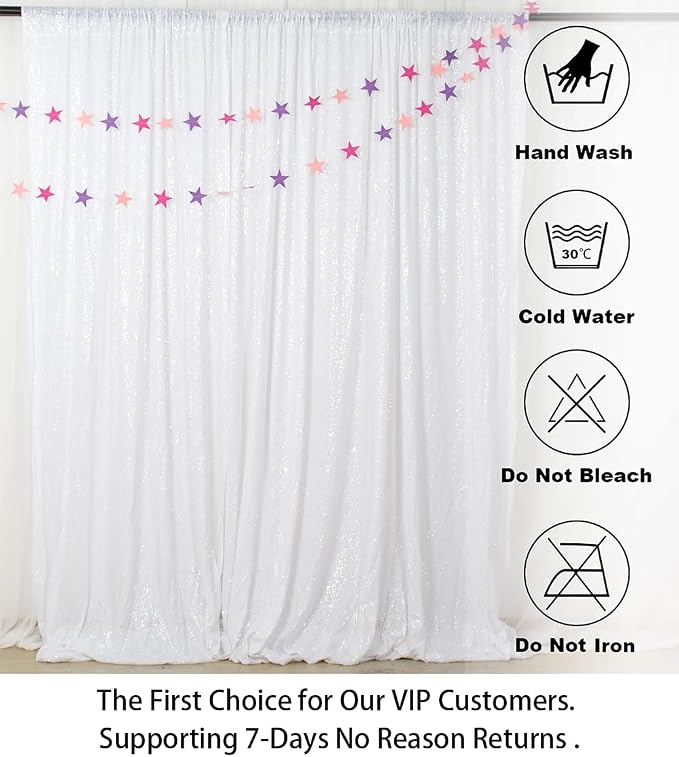 ShinyBeauty Sequin Backdrop White 10x10FT Backdrops - Image 7