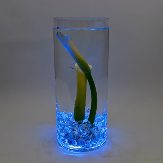 Halloween Lights Submersible LED Lights cr2032 Battery Powered Underwater Waterproof LED Tea Light for Events Wedding Centerpieces Vase Floral Xmas Holidays Home Decor Lighting(Pack of 12) (Blue)