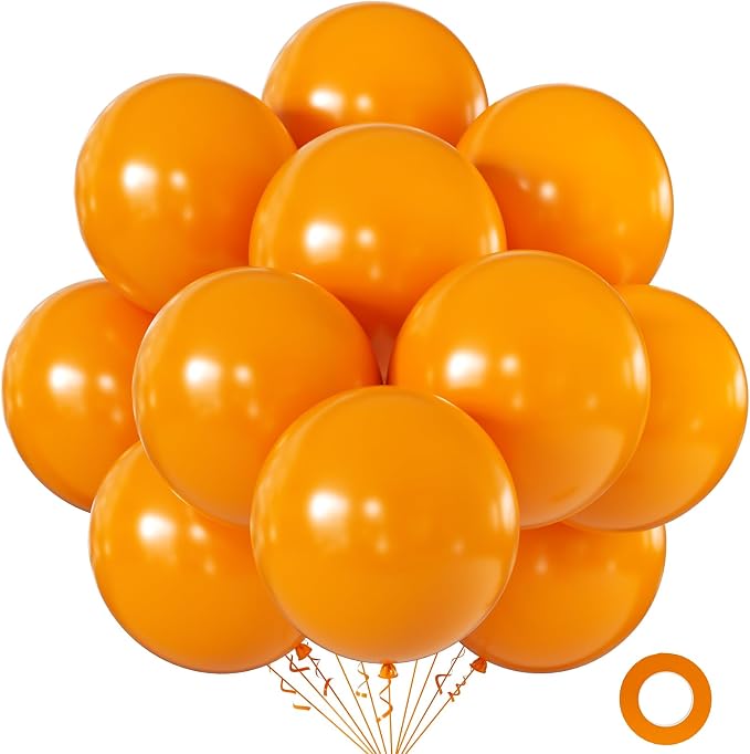 Orange Balloons 18 Inch 24 Pack Matte Helium Latex Round Balloons by KALOR