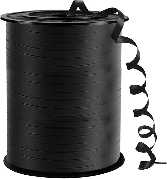 500 Yard Black Curling Ribbon, 1/5" Ribbon Curling by ZJWZSLI