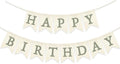 Green Happy Birthday Banner Sage Olive Pre-strung Burlap Bunting Party Backdrop by Unknown