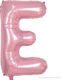 Pink Letter Balloon E, 40 Inch Big Pastel Pink Foil Helium Alphabet E Letter by KYGNE