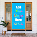 Custom Door Cover Banner, SkyBlue | Personalize, Photo Text Logo Name, by ZOLRITH