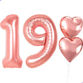 Rose Gold 19th Birthday Decorations, 40 inch Large 19 Balloon Numbers by Unknown