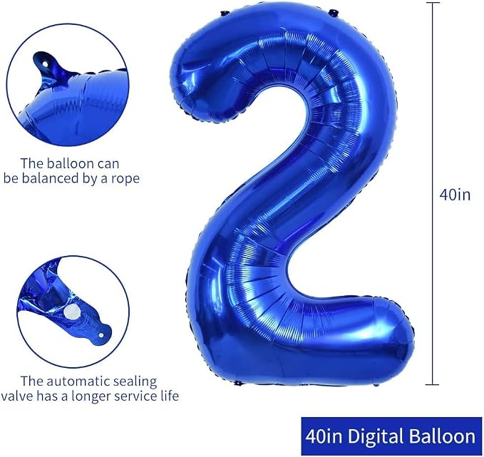 TONIFUL 40 Inch Navy Blue Number 25 Balloon Large Foil 25th Birthday Decor | - Image 2
