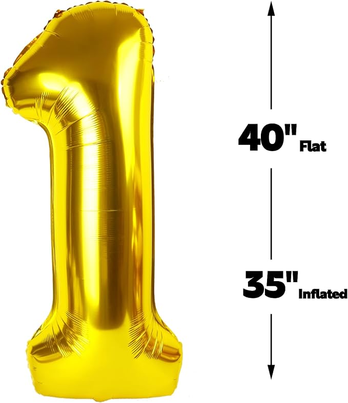 Gold Number 1 Balloon 40 inch, Balloon numbers party supplies, deco photo shoot - Image 2