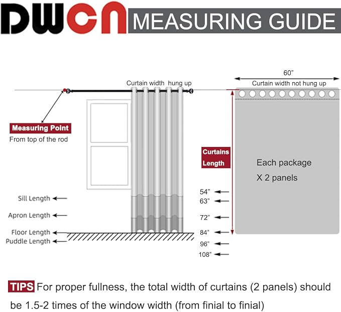 DWCN Extra Wide Ombre Room Darkening Blackout Curtains - Image 7