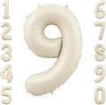 Cream Number 9 Balloon 40 Inch, Foil Numeral by Unknown