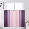 Pink and Purple Ombre Short Blackout Curtains 36 Inch Long, Thermal Insulated by ESTELARTEXTILER