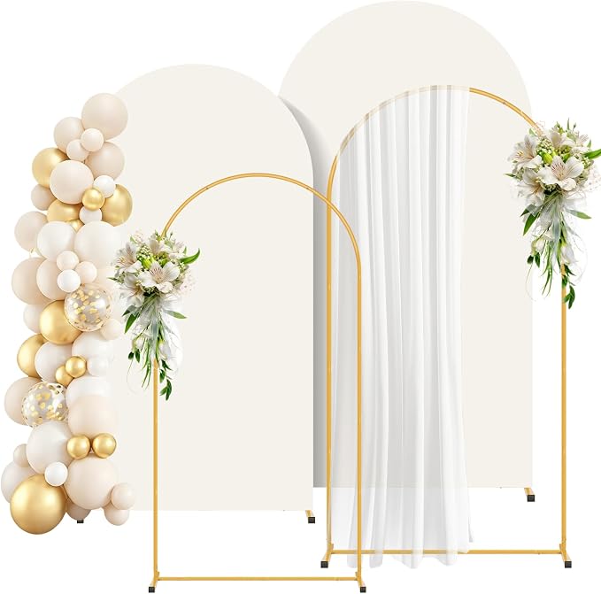 2 Pack Arch Backdrop Stand and Cover Set, Balloon Arch Stand | Metal Background by Unknown