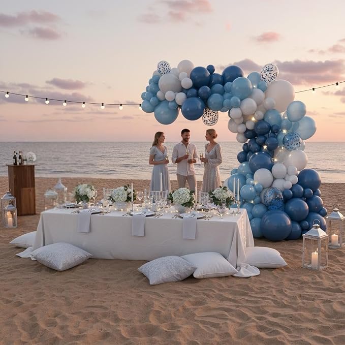 Vellax 146-Pc Balloon Garland Arch Kit, Dusty & Light Blue, light blue & white - Image 8