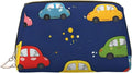 Navy Blue Drawing Car Leather Makeup Bag Cosmetic Pouch Portable Travel by Unknown