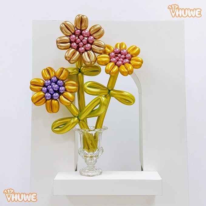 260 Balloons Metallic Gold, Thickened 100 Pack Long Balloons Twisting Skinny - Image 5
