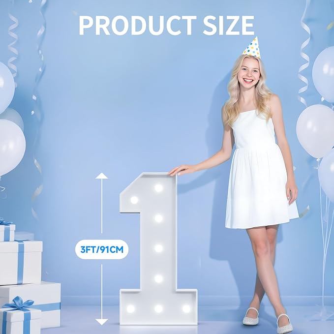 3FT Marquee Numbers 21, Happy 21st Birthday Decorations for Women Men, Large 21 Light up Numbers for Him Her 21 Years Old Birthday Party Supplies, 21st Anniversary Party Decor