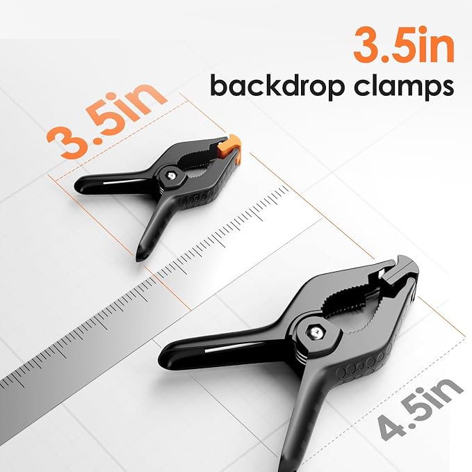 Spring Clamps Heavy Duty, 3.5in Backdrop Clips, 10 Pack- Black | Strong Spring - Image 2