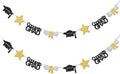 Black and Gold Congrats Grad Banner Graduation Decorations Class of 2026 by Vofrise