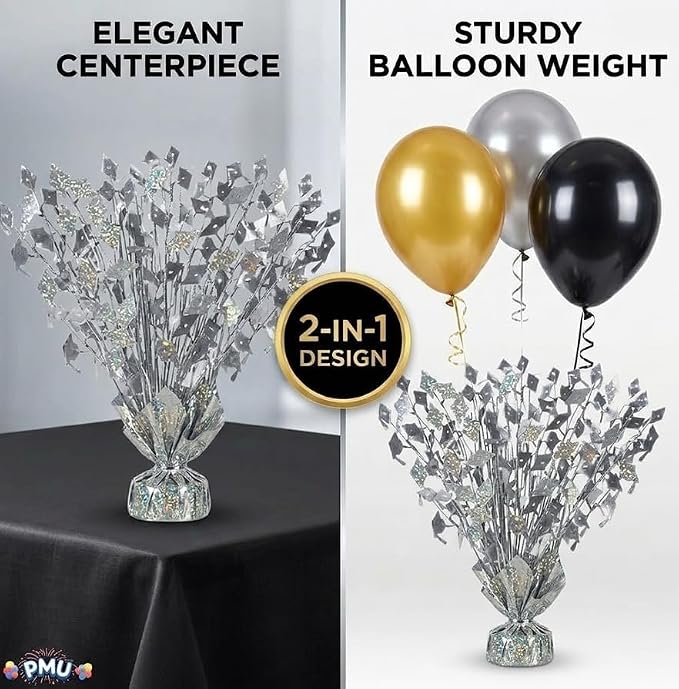 PMU 6 Pcs Silver Graduation Balloon Weights, Graduation Centerpieces - Image 3