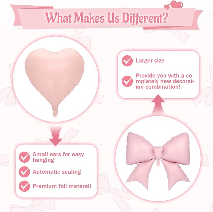 Pink Black Bow Balloon Set​ - Image 5