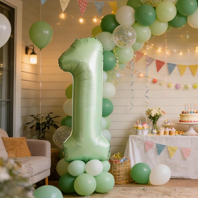 40" Olive green Number Balloon Helium Foil Mylar Balloon Birthday Digital 1 | - Image 4