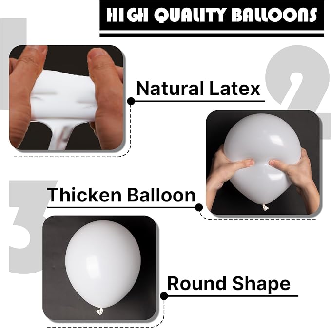 PartyWoo White Balloons 50pcs Small Mini Latex Matte Balloons 5 Inch | Wedding - Image 8