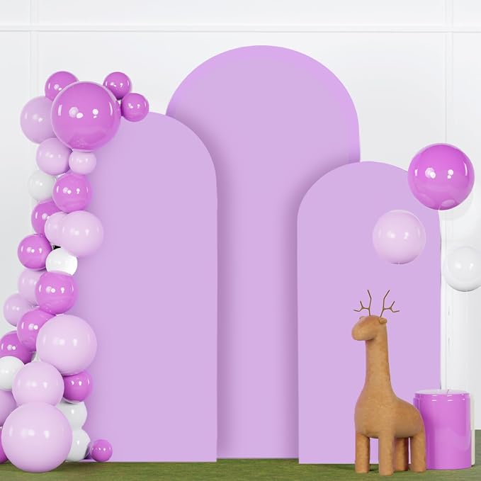 FANPROMS Wedding Arch Cover Set of 3 Lavender Arch Spandex Covers Baby Shower by FANPROMS