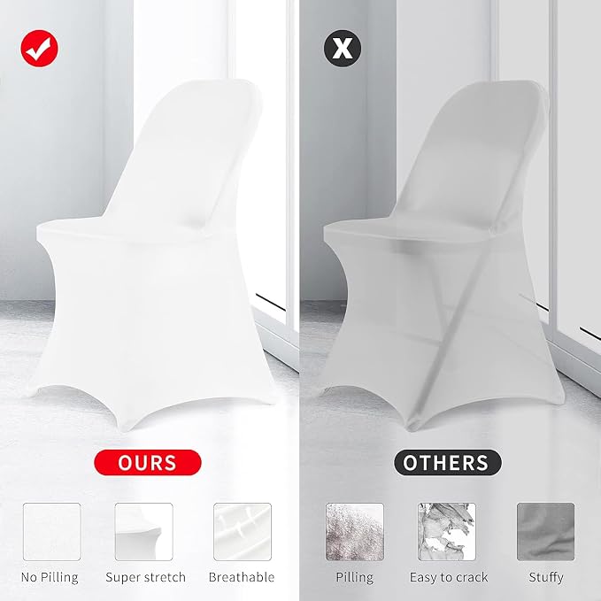 HAINARverS Stretch Spandex Folding Chair Covers 30PCS Universal Fitted Chair - Image 5
